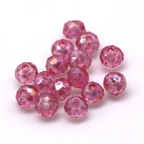 Бусины рондели 2*2мм (малиновый прозрачный)